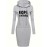 Nope Not Today Print Hooded Dress, Casual Drawstring Long Sleeve Dress, Women's Clothing