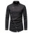 Embroidery Design Men's Stylish Asymmetrical Slim Long Sleeve Single Breast Shirt With Button, Banquet Wedding