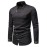 Embroidery Design Men's Stylish Asymmetrical Slim Long Sleeve Single Breast Shirt With Button, Banquet Wedding