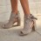 Women's Solid Color Sandals, Peep Toe Lace Up Side Hollow Out Chunky Heel Non-slip Shoes, Lightweight Comfy Shoes